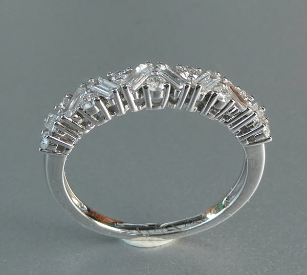 0.44CT DAZZLING NATURAL DIAMOND 18K SOLID WHITE GOLD RING