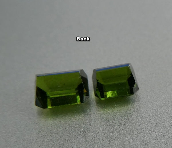 0.63CT UNHEATED OCTAGON 100% NATURAL GREEN TOURMALINE 2PCS