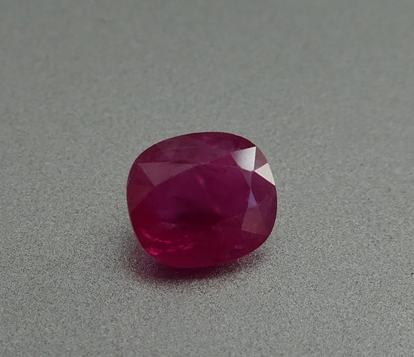 0.75CT SPLENDID CUSHION CUT PURPLE RED 100% NATURAL RUBY