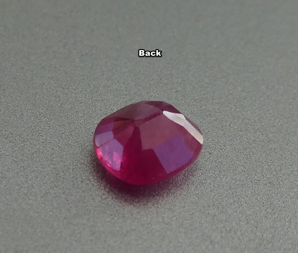 0.75CT SPLENDID CUSHION CUT PURPLE RED 100% NATURAL RUBY