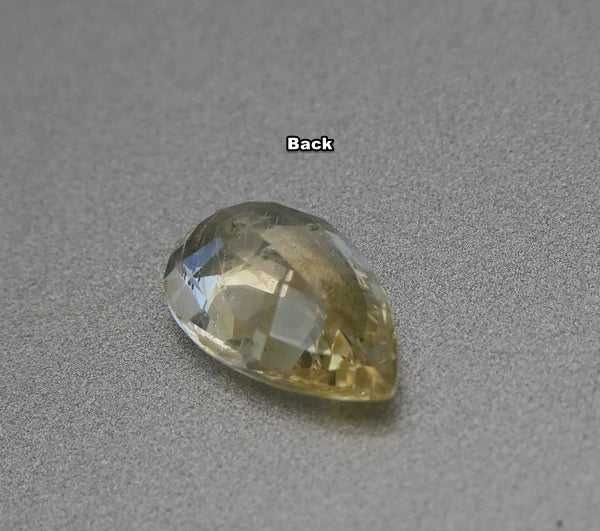 0.88CT UNHEATED PEAR CUT 100% NATURAL YELLOW CEYLON SAPPHIRE