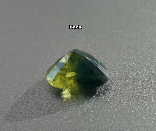 0.88CT SPLENDID HEART CUT 100% NATURAL YELLOW GREEN BLUE SAPPHIRE