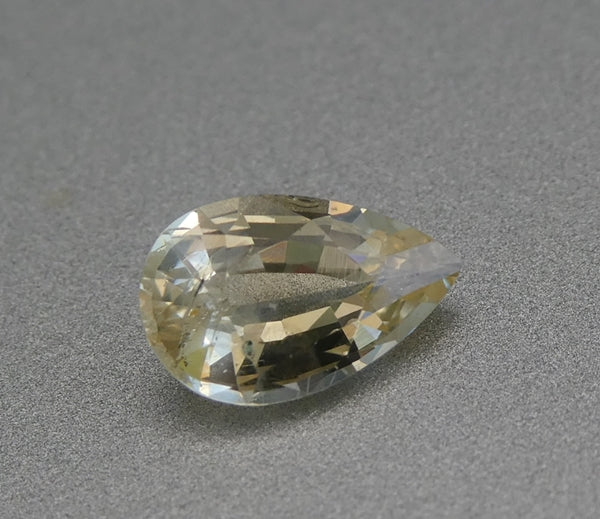 0.88CT UNHEATED PEAR CUT 100% NATURAL YELLOW CEYLON SAPPHIRE