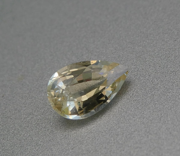 0.88CT UNHEATED PEAR CUT 100% NATURAL YELLOW CEYLON SAPPHIRE