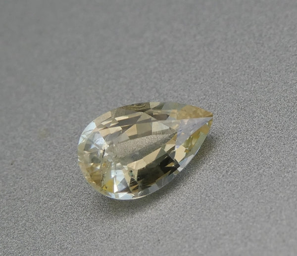 0.88CT UNHEATED PEAR CUT 100% NATURAL YELLOW CEYLON SAPPHIRE