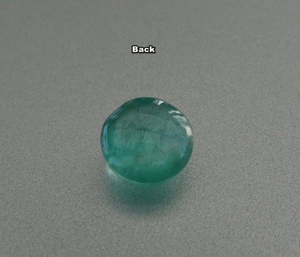 0.93CT SPLENDID ROUND CAB 100% NATURAL GREEN EMERALD