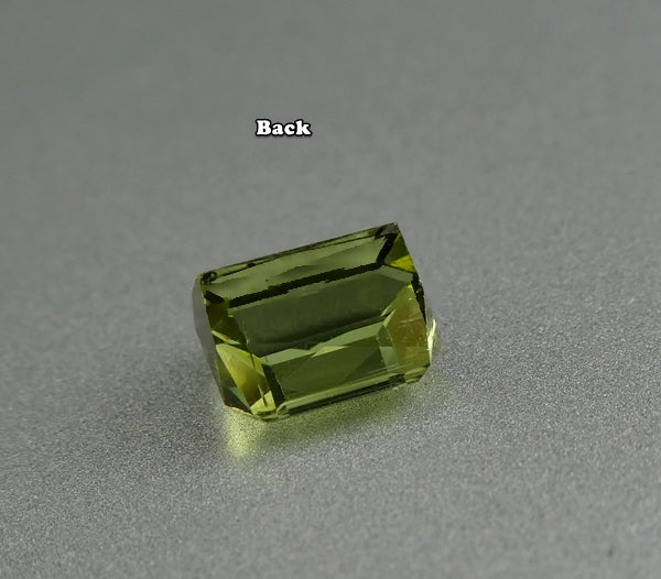 0.94CT UNHEATED OCTAGON CUT 100% NATURAL YELLOWISH GREEN TOURMALINE