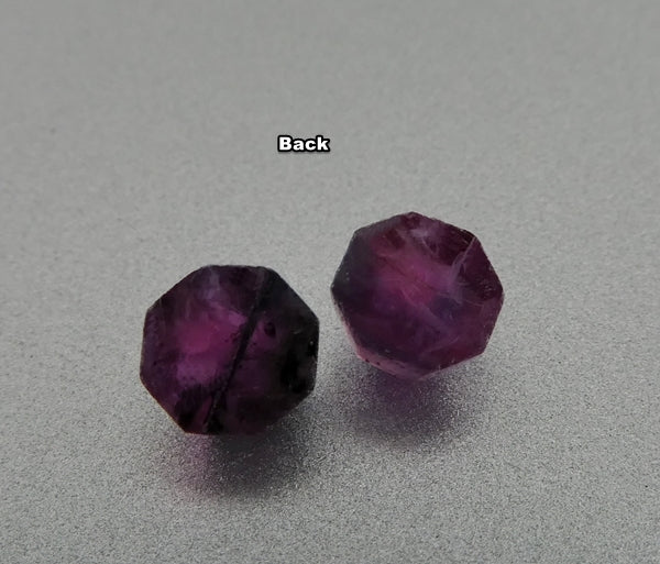 0.95CT UNHEATED ROSE CUT 100% NATURAL PURPLISH RED RUBY PAIR