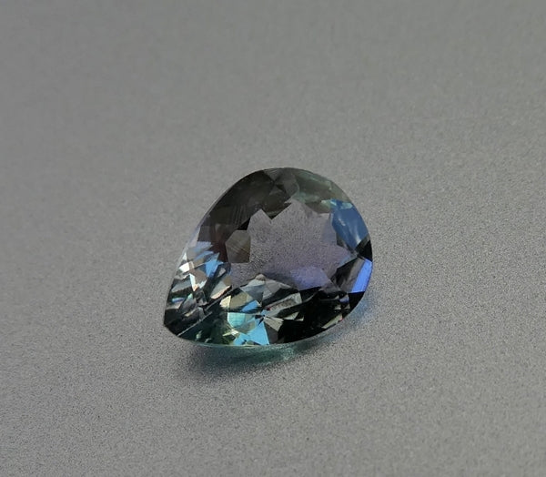 0.99CT SPLENDID PEAR CUT 100% NATURAL VIOLET GREEN BLUE TANZANITE