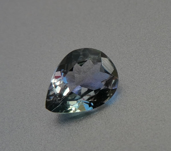 0.99CT SPLENDID PEAR CUT 100% NATURAL VIOLET GREEN BLUE TANZANITE