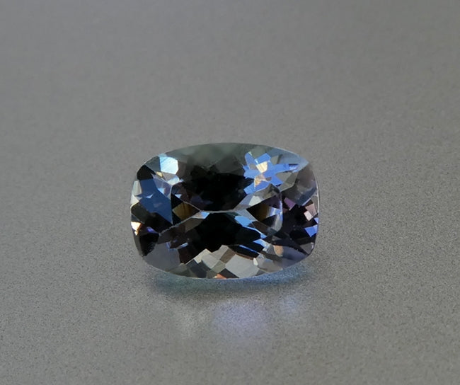 1.00CT SPLENDID CUSHION CUT 100% NATURAL VIOLET GREEN BLUE TANZANITE