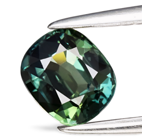 1.02CT EXCELLENT CUSHION CUT 100% NATURAL GREEN BLUE SAPPHIRE