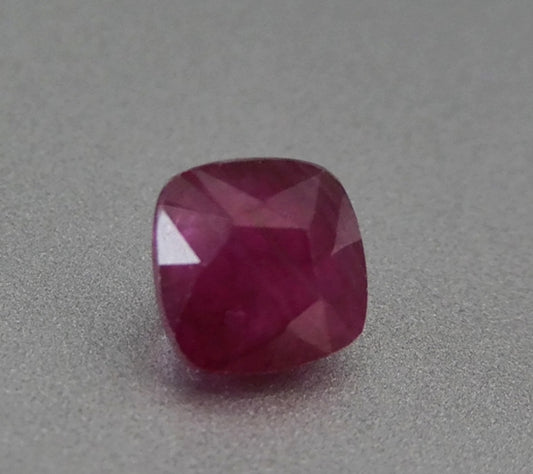 1.19CT SPLENDID CUSHION CUT 100% NATURAL PURPLE RED RUBY