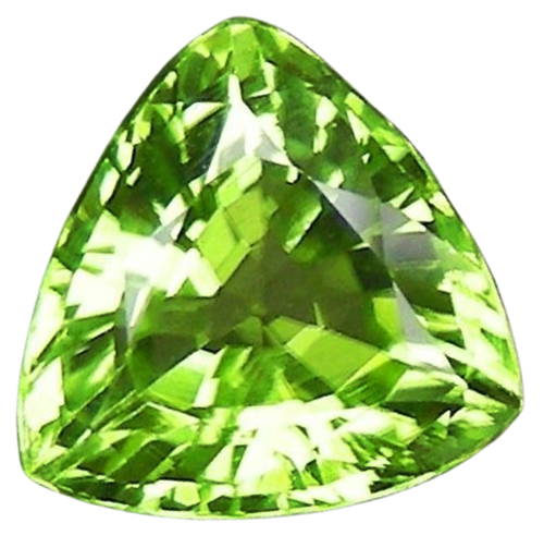 1.20CT SPLENDID TRILLION CUT 100% NATURAL BRILLIANT GREEN PERIDOT