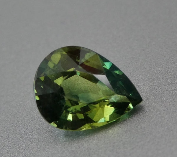 1.20CT SPLENDID GLOWING PEAR CUT 100% NATURAL BLUE GREEN SAPPHIRE