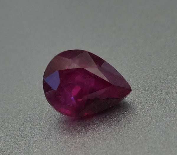 1.21CT SPLENDID PEAR CUT 100% NATURAL BLOOD RED RUBY