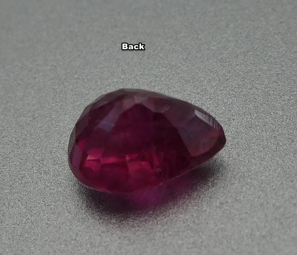 1.21CT SPLENDID PEAR CUT 100% NATURAL BLOOD RED RUBY