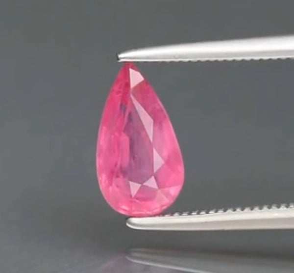 1.22CT SPLENDID PEAR 100% NATURAL PURPLE PINK SAPPHIRE