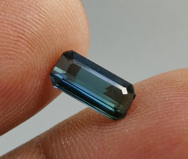 1.27CT EXCELLENT OCTAGON 100% NATURAL GREEN BLUE TOURMALINE