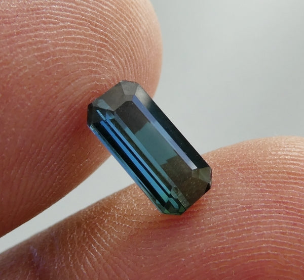 1.27CT EXCELLENT OCTAGON 100% NATURAL GREEN BLUE TOURMALINE