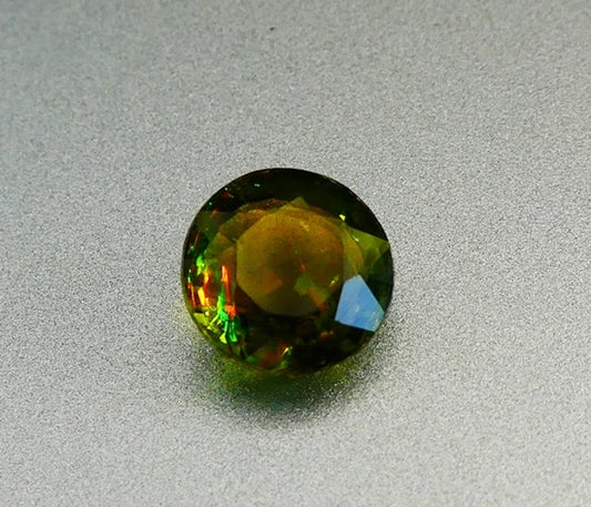 1.36CT 非加熱ラウンドカット 100% 天然グリーントルマリン