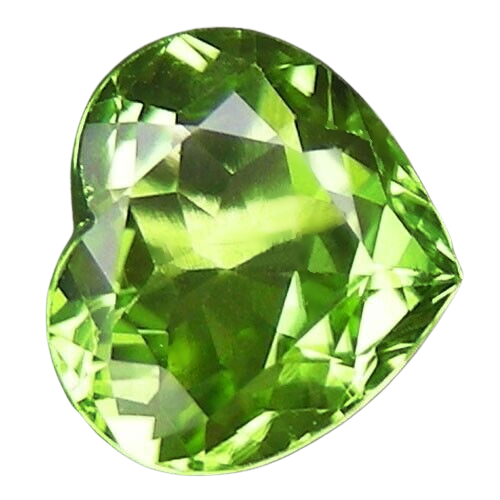 1.48CT SPLENDID HEART CUT 100% NATURAL BRILLIANT GREEN PERIDOT