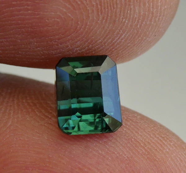 1.63CT SPLENDID OCTAGON 100% NATURAL GREEN BLUE TOURMALINE