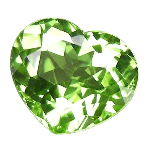 1.63CT SPLENDID HEART CUT 100% NATURAL BRILLIANT GREEN PERIDOT