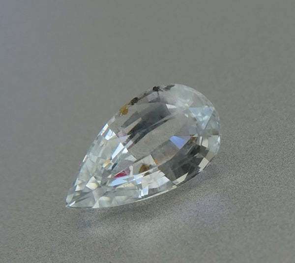 1.70CT UNHEATED SPENDID PEAR 100% NATURAL WHITE CEYLON SAPPHIRE