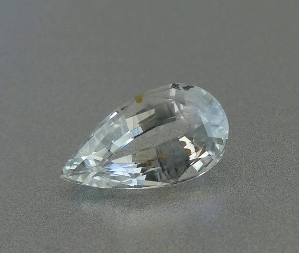 1.70CT UNHEATED SPENDID PEAR 100% NATURAL WHITE CEYLON SAPPHIRE