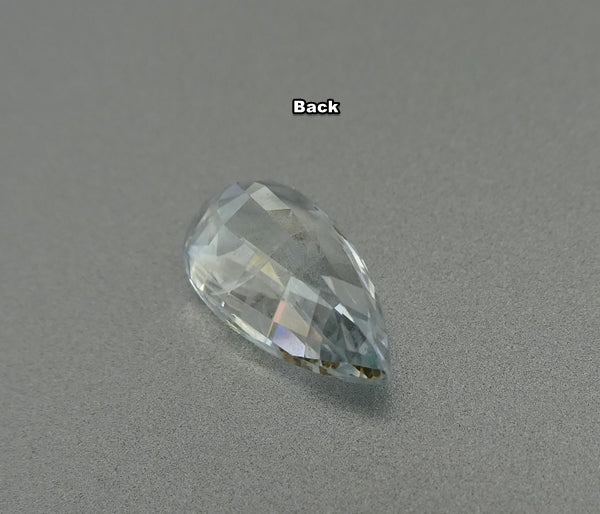 1.70CT UNHEATED SPENDID PEAR 100% NATURAL WHITE CEYLON SAPPHIRE