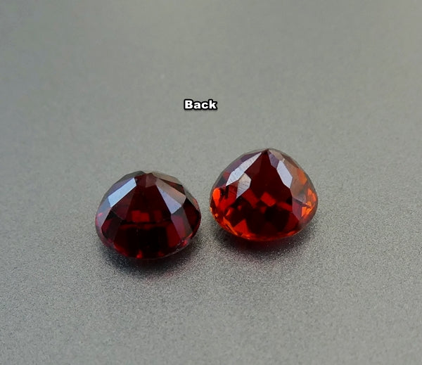 1.84CT GORGEOUS ROUND CUT 100% NATURAL ORANGE RED SPESSARTITE PAIR