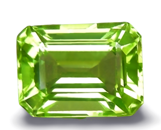 1.90CT SPLENDID OCTAGON CUT 100% NATURAL BRILLIANT GREEN PERIDOT