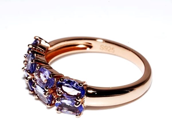 12.50CT BEAUTIFUL 100% NATURAL VIOLET BLUE TANZANITE 925 SILVER RING