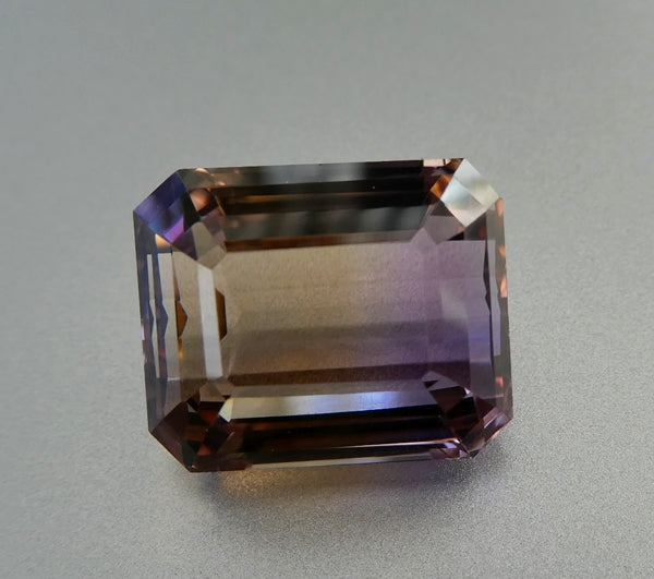 17.59CT UNHEATED OCTAGON CUT 100% NATURAL PURPLE YELLOW AMETRINE