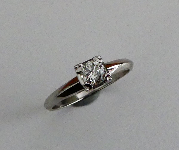 0.39CT CERTFIED 100% NATURAL SOLITAIRE ROUND DIAMOND SOLID PLATINUM RING 3.80gr