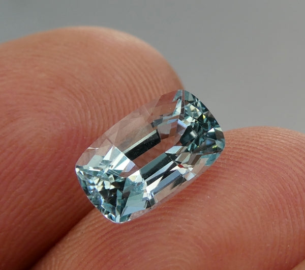 2.03CT BEAUTIFUL CUSHION SANTAMARIA BLUE 100% NATURAL AQUAMARINE