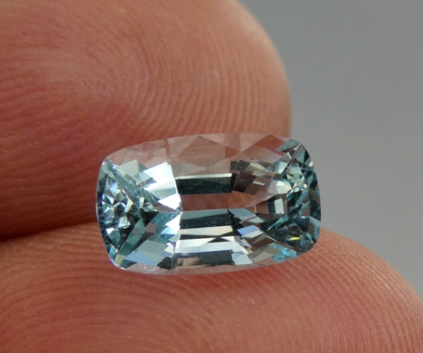 2.03CT BEAUTIFUL CUSHION SANTAMARIA BLUE 100% NATURAL AQUAMARINE