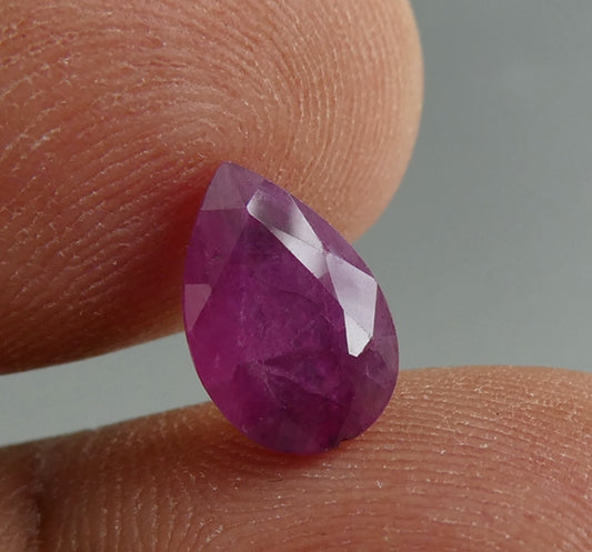 2.15CT SPLENDID BIG PEAR CUT PINKISH RED 100% NATURAL RUBY