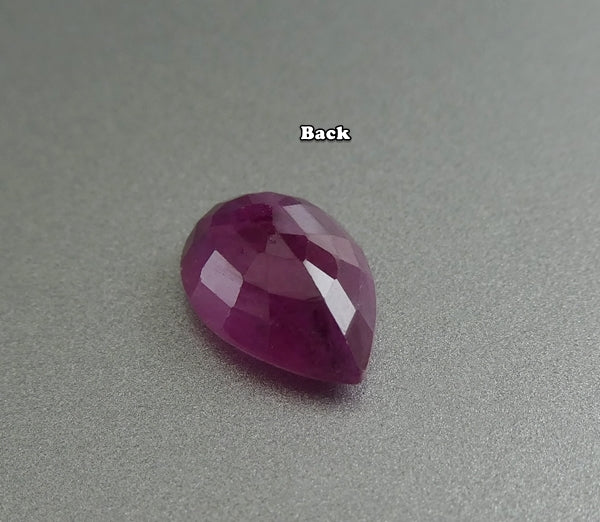 2.15CT SPLENDID BIG PEAR CUT PINKISH RED 100% NATURAL RUBY