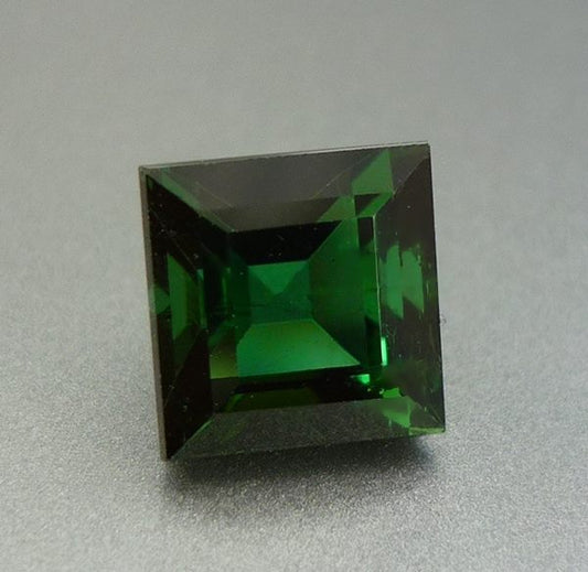 2.50CT EXCELLENT PRINCESS CUT DARK BLUEISH GREEN TOURMALINE