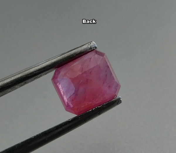 2.51CT SPLEDID OCTAGON CUT 100% NATURAL ORANGE RED RUBY