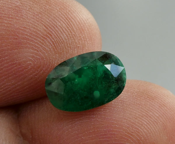 2.70CT SPLENDID BIG OVAL CUT 100% NATURAL FOREST GREEN EMERALD