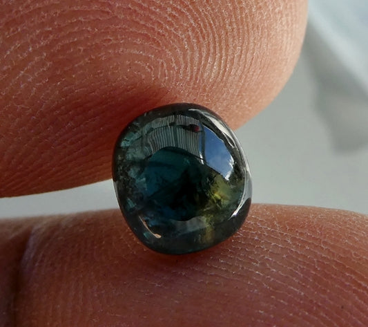 2.74CT UNHEATED CUSHION CAB 100% NATURAL GREEN BLUE SAPPHIRE