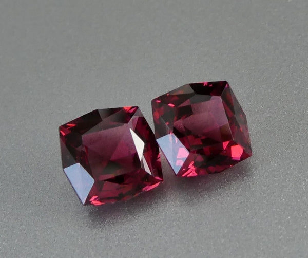 2.96CT EXCELLENT CUSTOM CUT RASPBERRY PINK 100% NATURAL RHODOLITE PAIR