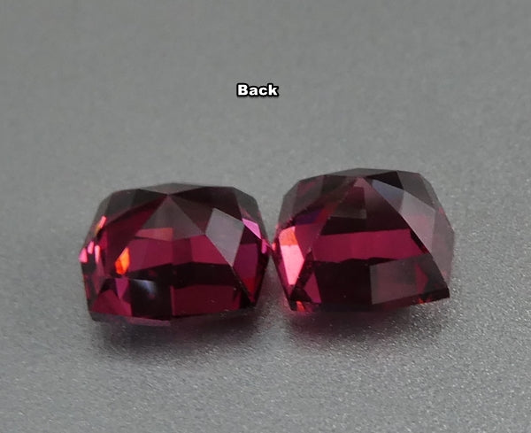 2.96CT EXCELLENT CUSTOM CUT RASPBERRY PINK 100% NATURAL RHODOLITE PAIR