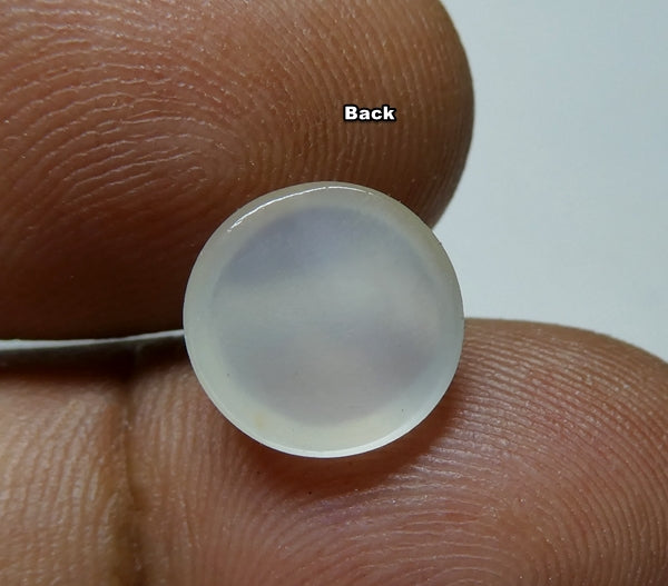 3.15CT UNHEATED ROUND 100% NATURAL WHITE FLASH MOONSTONE