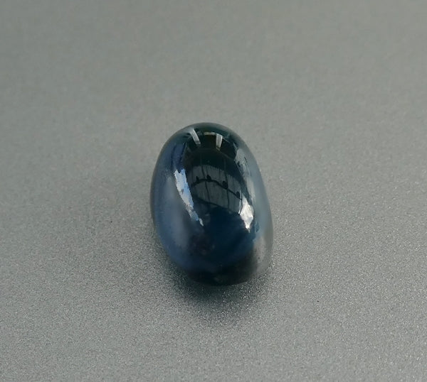 3.39CT UNHEATED OVAL CAB 100% NATURAL GREEN BLUE CEYLON SAPPHIRE