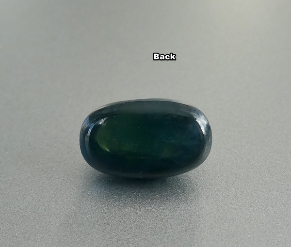 3.39CT UNHEATED OVAL CAB 100% NATURAL GREEN BLUE CEYLON SAPPHIRE