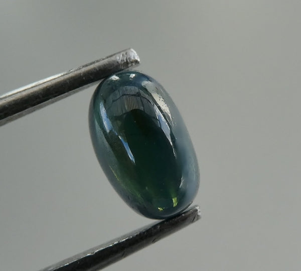 3.39CT UNHEATED OVAL CAB 100% NATURAL GREEN BLUE CEYLON SAPPHIRE